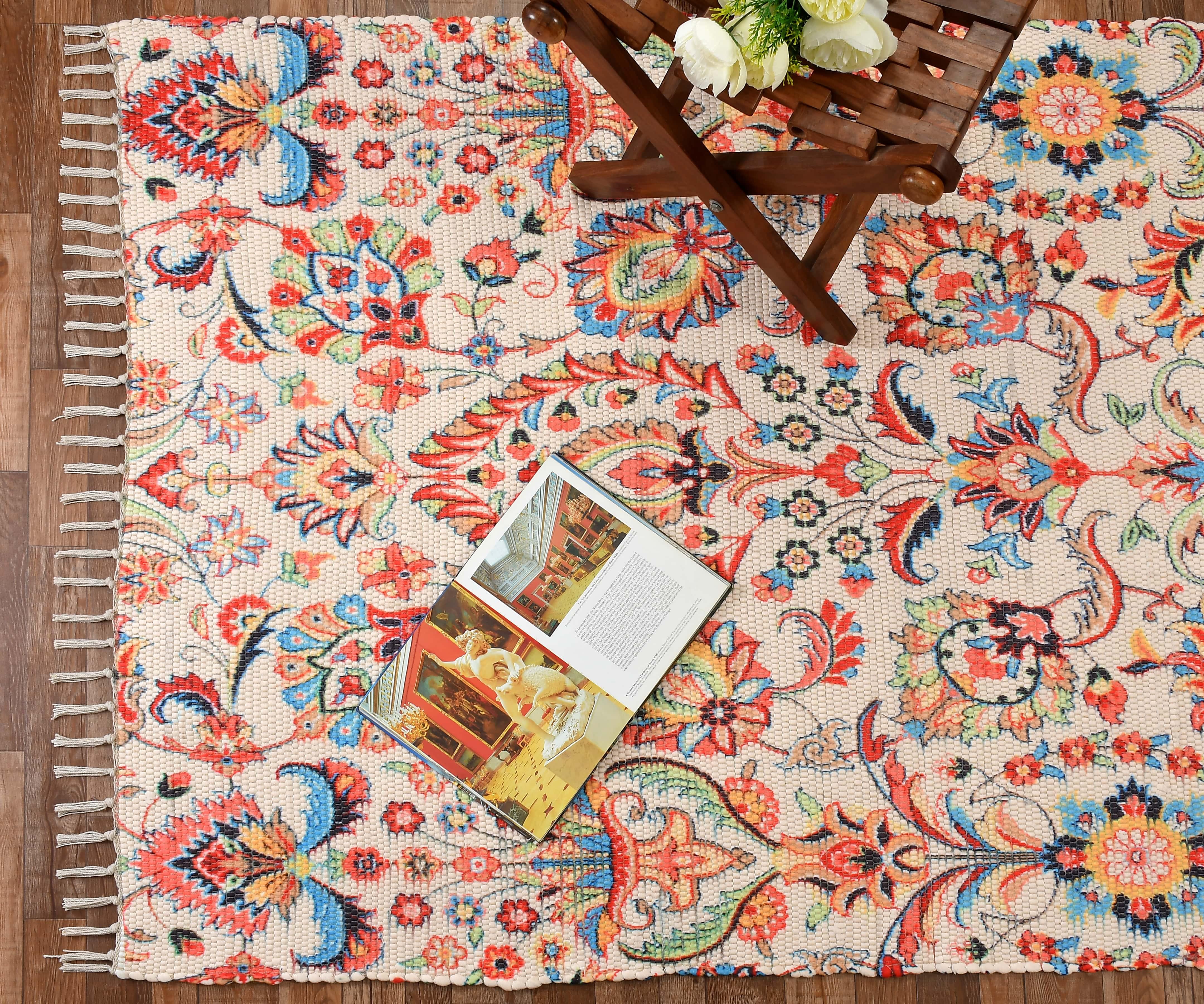 Handmade Upcycled Printed Dhurrie / Rugs / Carpet